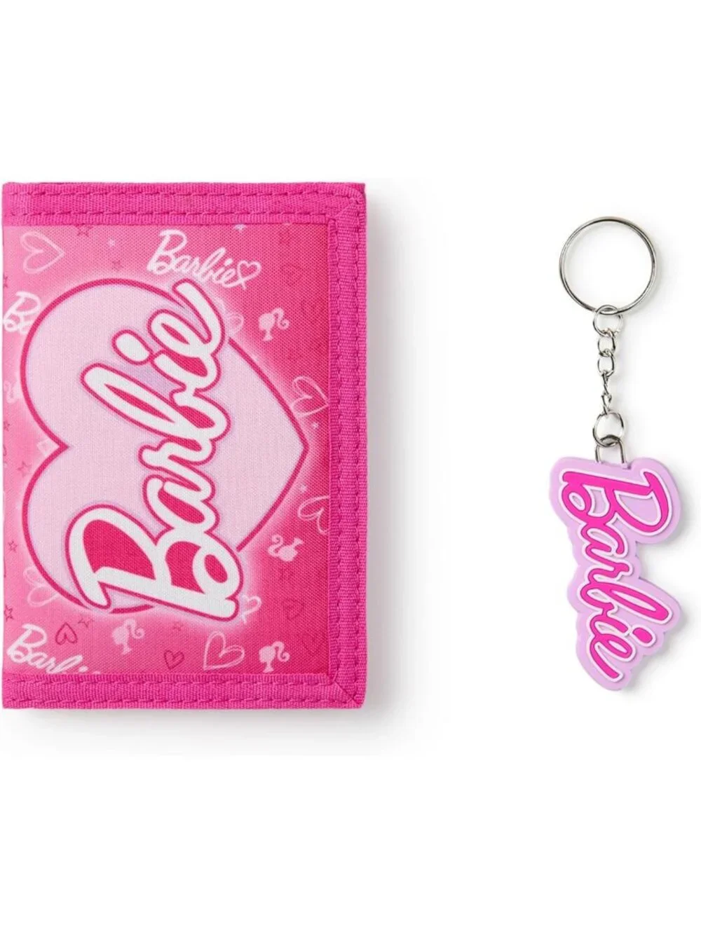 Cute Pink Trifold Wallet for Girls | Heart Print Kids Cash & Card Holder with